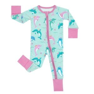 Little Sleepies Toddler Girl Dolphin Dance Zippy Blue Pink 2T Limited Edition